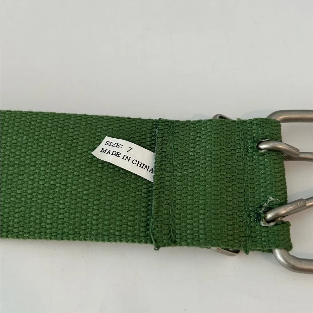 Canvas Men’s Belt w Silver Buckle Kelly Green